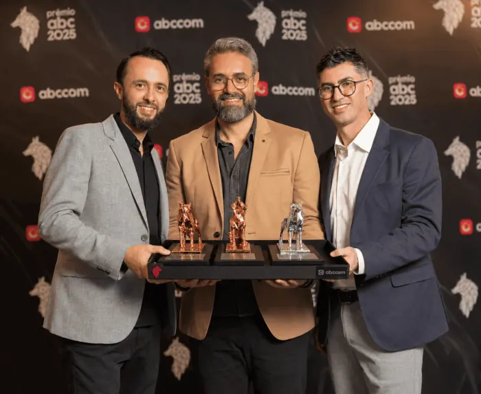 Sócios da Sunz Comunicação na premiação